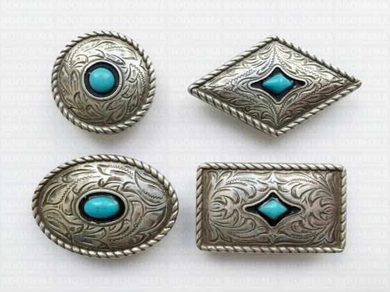 Concho: Conchos with turquoise 'stone'  prairie dust - pict. 2