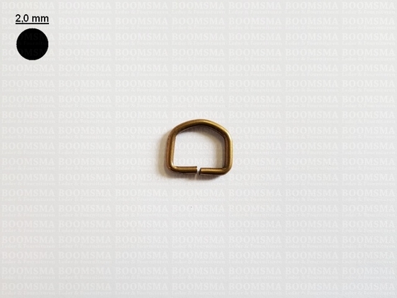 D-ring unwelded antique brass plated 12 mm (10 pcs.) - pict. 1