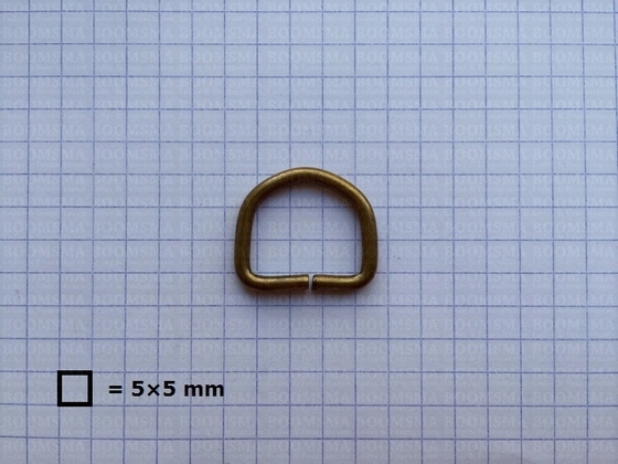 D-ring unwelded antique brass plated 16 mm (10 pcs.) - pict. 2