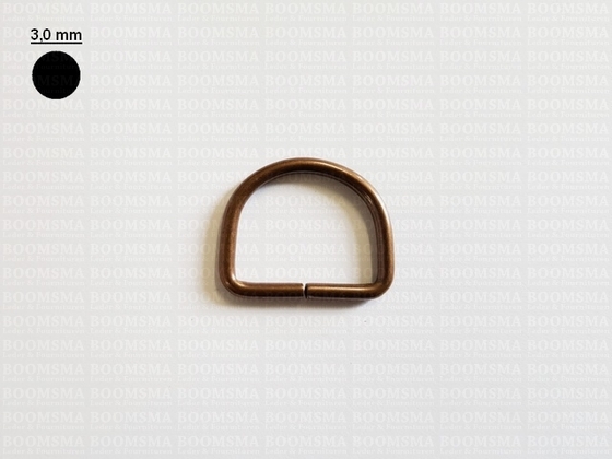 D-ring unwelded antique brass plated 25 mm (10 pcs.) - pict. 1