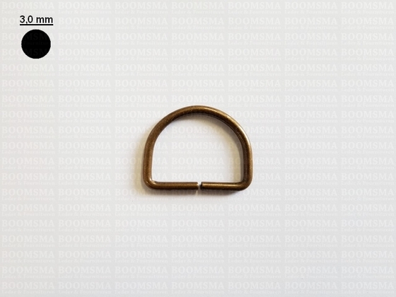 D-ring unwelded antique brass plated 30 mm (10 pcs.) - pict. 1