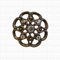 Decoration with split pin 29 mm with synthetic crystals colour: L. Bronze