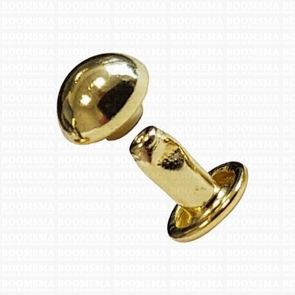 Rivets: Domed rivet gold Ø 7 mm, pin 6 mm (per 10) - pict. 1