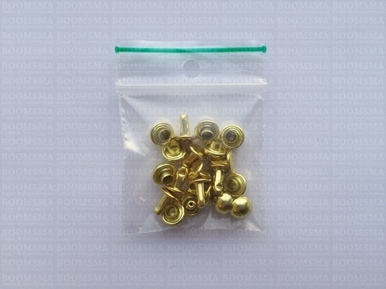 Rivets: Domed rivet gold Ø 7 mm, pin 6 mm (per 10) - pict. 2
