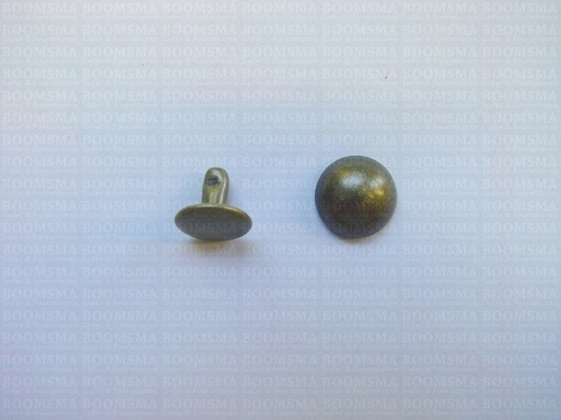 Rivets: Domed rivet antique brass plated Ø 10 mm, pin 7 mm (per 10) - pict. 2