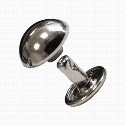 Rivets: Domed rivet silver coloured Ø 10 mm, pin 7 mm (per 10) - pict. 1