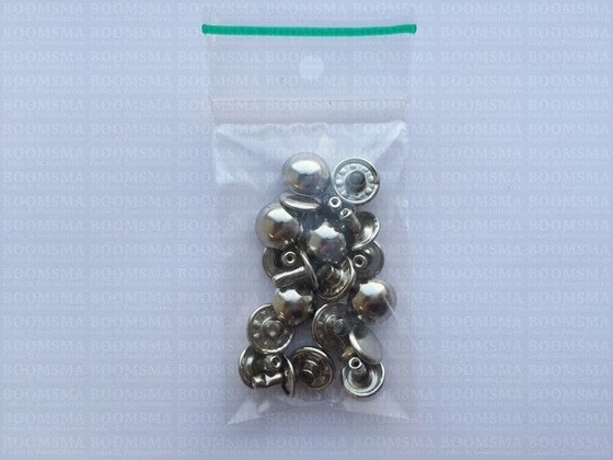 Rivets: Domed rivet silver coloured Ø 10 mm, pin 7 mm (per 10) - pict. 3