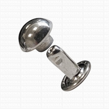 Rivets: Domed rivet silver coloured Ø 7 mm, pin 6 mm (per 10) - pict. 1