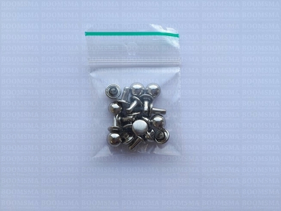 Rivets: Domed rivet silver coloured Ø 7 mm, pin 6 mm (per 10) - pict. 3