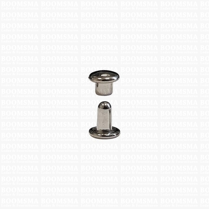 Rivets: Double cap rivets 000/2 silver cap Ø 5 mm, pin 4,5 mm, 2 mm width (per 100) - pict. 1