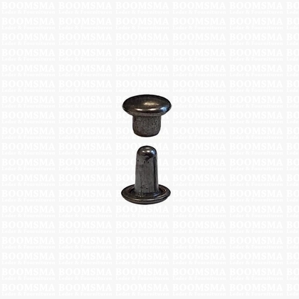 Rivets: Double cap rivets 000/2 nearly black cap Ø 5 mm, pin 4,5 mm, 2 mm width (per 100) - pict. 1