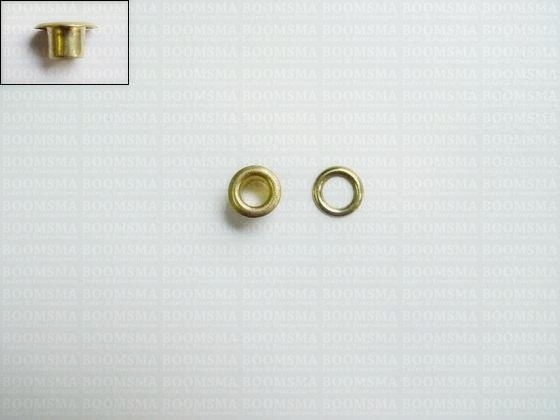 Eyelets: Eyelet 1054R + washer gold 7,5 × 4 × 4 mm (width × hole × height), art. 1054R + washer (per 1000 (M/pk)) - pict. 2