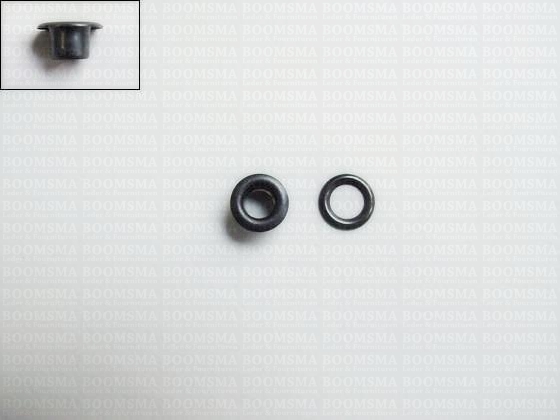 Eyelets: Eyelet 1054R + washer nearly black 7,5 × 4 × 4 mm (width × hole × height), art. 1054R + washer (per 1000 (M/pk)) - pict. 2
