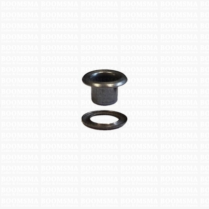 Eyelets: Eyelet 1054R + washer nearly black 7,5 × 4 × 4 mm (width × hole × height), art. 1054R + washer (per 1000 (M/pk)) - pict. 1