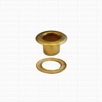 Eyelets: Eyelet 1351R + washer gold 9,8 × 5 × 5.5 mm (widht × hole × hight) , 1351R + washer (per 1000 (M/pk)) - pict. 1