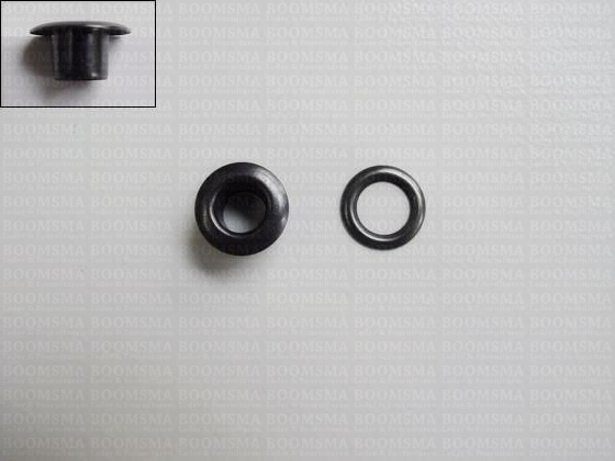 Eyelets: Eyelet 1351R + washer nearly black 9,8 × 5 × 5.5 mm (widht × hole × hight) , 1351R + washer (per 1000 (M/pk)) - pict. 2