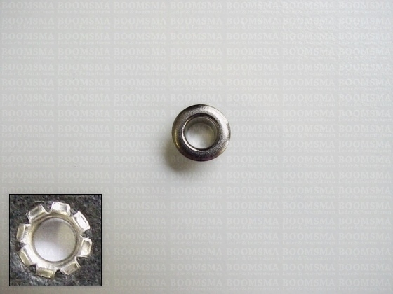 Eyelets: Eyelet 1351S (Split) silver 9,8 × 5 × 5.5 mm (widht × hole × hight), 1351S (per 1000 (M/pk)) - pict. 2