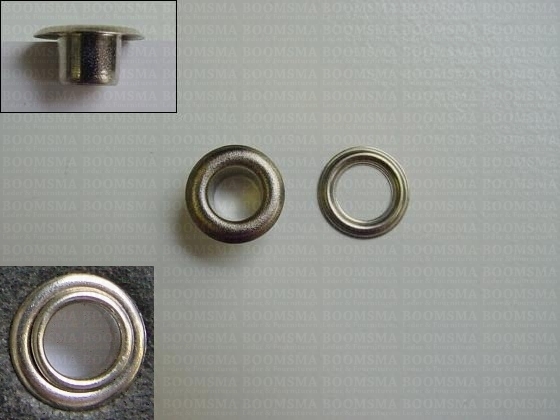 Eyelets: Eyelet 1450R + washer silver 11,8 × 6 × 6 mm (widht × hole × hight), 1450R + washer (per 1000 (M/pk)) - pict. 2