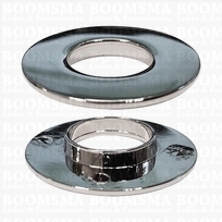 Eyelet deluxe silver (flat) hole Ø 19 mm, press (ea)