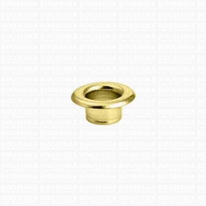 Eyelets: Eyelet or grommet (fit eyeletsetter) gold Eyelet 1/4" medium, 12 × 6 × 6 mm (width × hole × tube) (per 100) - pict. 1