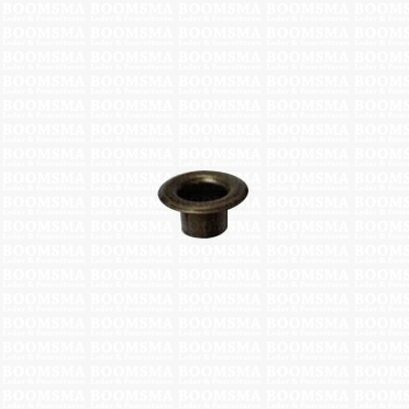 Eyelets: Eyelet or grommet (fit eyeletsetter) antique brass plated Eyelet 1/4 inch medium, 12 × 6 × 6 mm (width × hole × tube) (per 100) - pict. 1