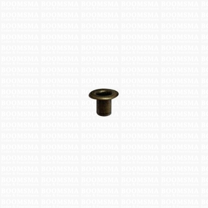 Eyelets: Eyelet or grommet (fit eyeletsetter) antique brass plated Eyelet 3/16 inch small, 8 × 4 × 6 mm (width × hole × tube) (per 100) - pict. 1