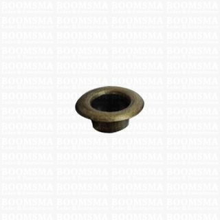 Eyelets: Eyelet or grommet (fit eyeletsetter) antique brass plated Eyelet 5/16 inch large, 15 × 8 × 6 mm (width × hole × tube) (per 100) - pict. 1