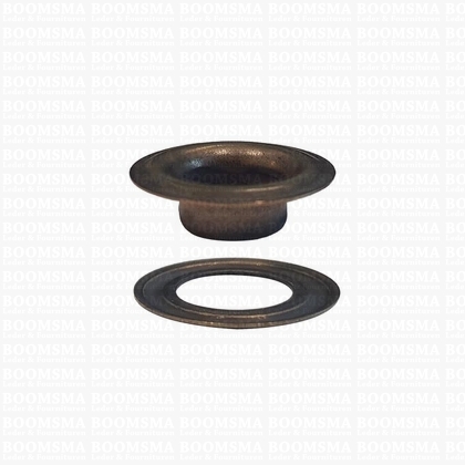 Eyelets: Eyelet or grommet large antique brass plated VL40 -18,5 × 9,5 × 7 mm (width × hole × height), art. VL40 + washer (per 100) - pict. 1