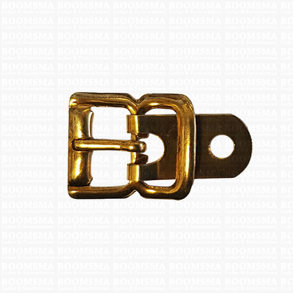 Centre bar buckle with plate small - 14 mm gold 14 mm (antique/ rich gold) - pict. 1
