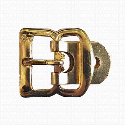 Centre bar buckle with plate small - 20 mm gold 20 mm - pict. 1