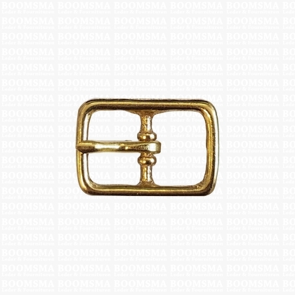 Halter buckle straight solid brass 16 mm (= center bar) (ea) - pict. 1