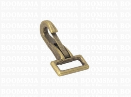 Halter snap Lichtbrons oog 20 mm, totale lengte 43 mm, veermusketon 