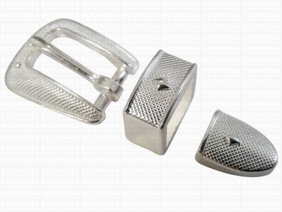 Hatband buckle stud buckle set silver plated - pict. 1