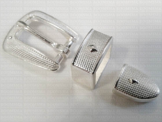 Hatband buckle stud buckle set silver plated - pict. 2