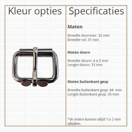 Heavy duty roller buckles iron chrome plated 30 mm, Ø 5 mm  - pict. 2