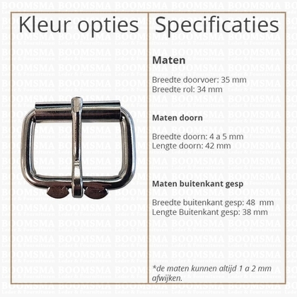 Heavy duty roller buckles iron chrome plated 35 mm, Ø 5 mm  - pict. 2