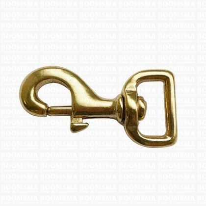 Heavy duty swivel eye bolt snap solid brass A= total length 7,7 cm, B= straight eye 2,5 cm,  C= 10 mm - pict. 1