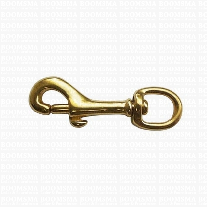 Heavy duty swivel eye bolt snap solid brass A= total length 7.6 cm, B= eye 1,4 cm, C= 8 mm - pict. 1