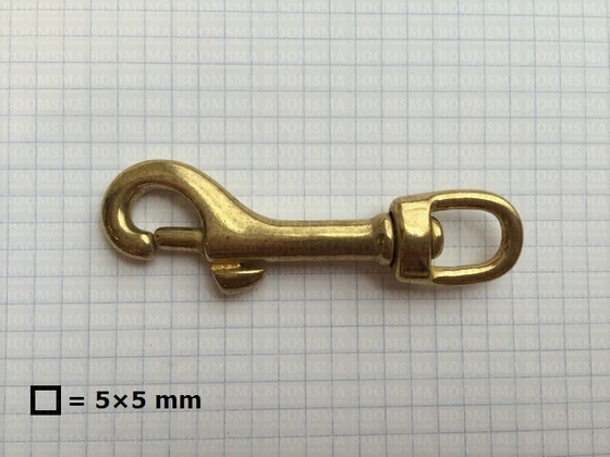 Heavy duty swivel eye bolt snap solid brass A= total length 7.6 cm, B= eye 1,4 cm, C= 8 mm - pict. 2