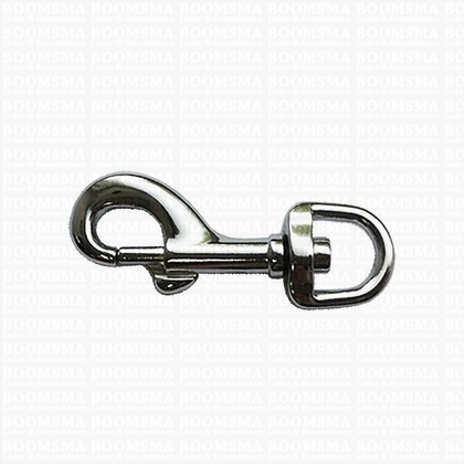 Heavy duty swivel eye bolt snap silver coloured A= total length 6,7 cm, B= eye 1,3 cm, C= 7 mm - pict. 1