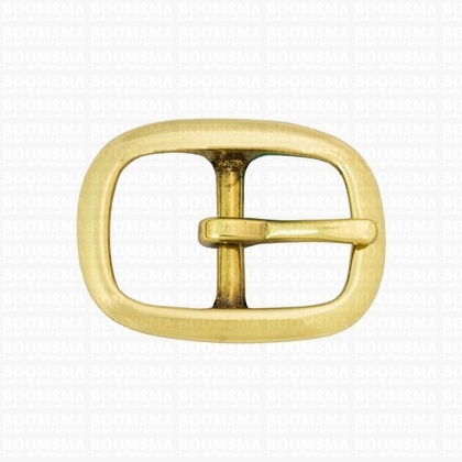 Heavy Oval centre bar buckle solid brass  25 mm (gold) lower centre bar - pict. 1