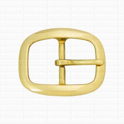 Heavy Oval centre bar buckle solid brass  32 mm (gold) lower centre bar - pict. 1
