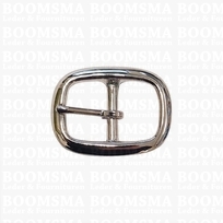Heavy oval centre bar buckle solid brass nickel plated (low centre bar) 25 mm nickel plated