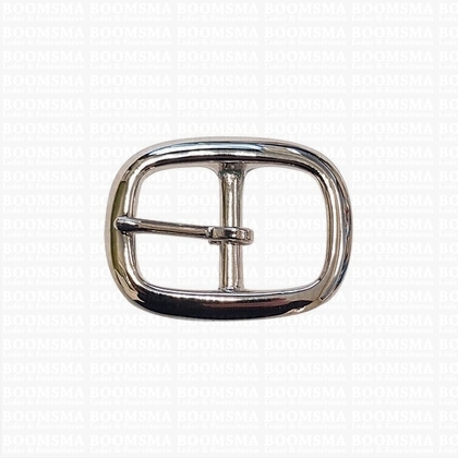 Heavy oval centre bar buckle solid brass nickel plated (low centre bar) 25 mm nickel plated - pict. 1
