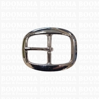Heavy oval centre bar buckle solid brass nickel plated (low centre bar) 36 mm nickel plated