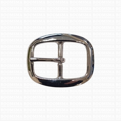 Heavy oval centre bar buckle solid brass nickel plated (low centre bar) 36 mm nickel plated - pict. 1