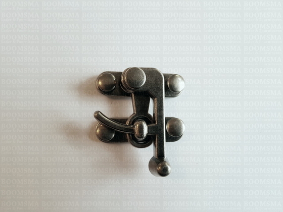 Hook-eye lock antique/mat silver  swing bag clasp medium (rivets included) - pict. 3