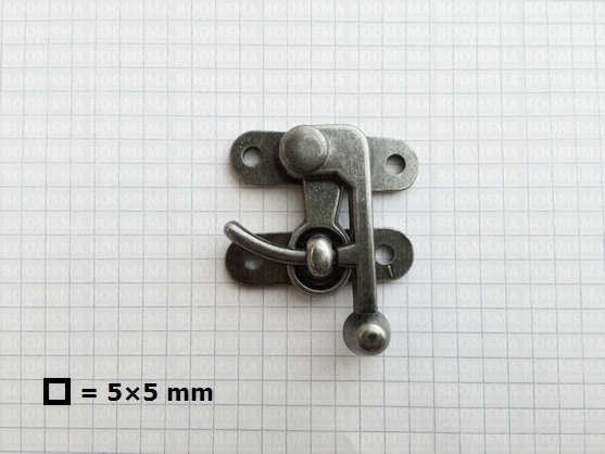 Hook-eye lock antique/mat silver  swing bag clasp medium (rivets included) - pict. 4