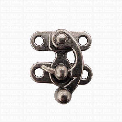 Hook-eye lock antique/mat silver  swing bag clasp small (2,5 × 3 cm)  - pict. 1