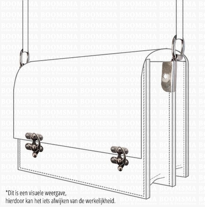 Hook-eye lock antique/mat silver  swing bag clasp small (2,5 × 3 cm)  - pict. 2